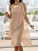 Women's Flowing Asymmetric Chiffon Dress