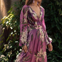 Floral Chiffon Women's Maxi Dress with Chic Ruffles