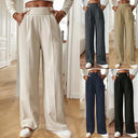 Women's High-Waisted Wide Leg Pants with Pockets