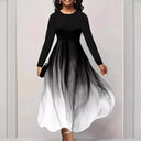 Chic Maxi Dress with Gradient Design and Long Sleeves