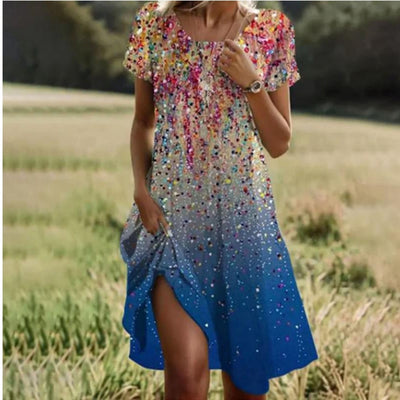 Women's Sequin Dress with Slit Detail