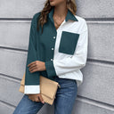 Chic Oversized Blouse with Contrast Patches