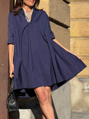 Chic Women's A-Line Shirt Dress