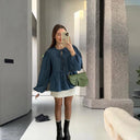 Trendy Women's Striped Blouse with Puff Sleeves