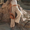 Chic Wide Pants with Tie Belt for Women