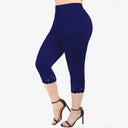 Women’s Lace-Trimmed 3/4 Leggings for Chic Style
