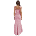 Chic Asymmetrical Lace Dress with Gathered Accents