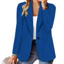Chic Knitted Blazer Jacket with Cable Design