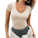Stylish V-Neck Women's Bodysuit