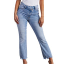 Stylish Frayed Hem Women's Distressed Jeans