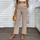 Chic High-Waisted Palazzo Pants with Pleats for Women