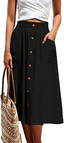 Chic Women's A-Line Skirt with Pockets