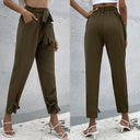 Stylish Women's Culotte Pants with Bow and Tie Belt