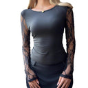 Lace Sleeve Long Sleeve Women's Shirt