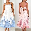 Floral Embroidered Knee-Length Summer Dress for Women