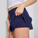 Women's Pleated Short Skirt with Stretchy Waist