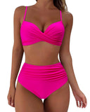 Stylish Women's High-Waist Animal Print Bikini