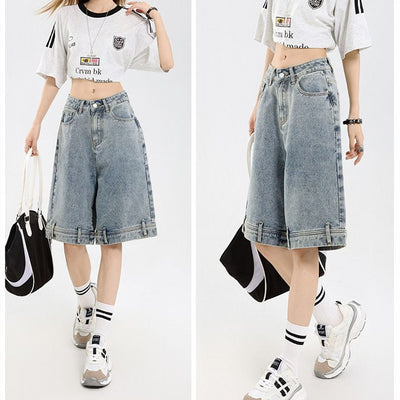 Classic Women's Wide Leg Denim Shorts