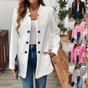 Textured Women's Blazer with Modern Button Accents