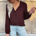 Chic Blouse with Lace Accents and Unique Design