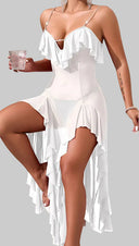 Maxi Dress with Ruffles and Side Slit for Women