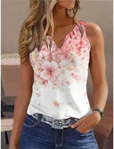 Floral Print Women's Sleeveless Blouse