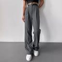 Chic High-Waist Trousers with Crease and Tie Belt
