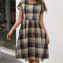 Checkered Cotton Dress for Women - Stylish and Chic