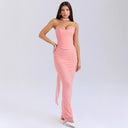 Off-Shoulder Maxi Dress with Chic Draping for Women