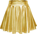 Women's Glossy Sheath Dress with Flared Hem