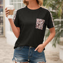 Trendy Women's Animal Print T-Shirt with Chest Pocket