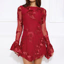 Floral Lace Minidress with Wide Sleeves