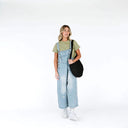 Trendy Women's Destroyed Detail Overalls with Relaxed Fit