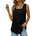 Women's Draped Sleeveless Blouse - Chic Style