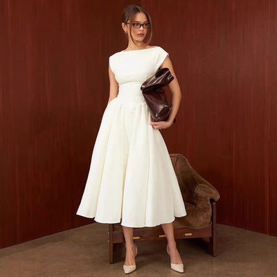 Chic A-Line Cocktail Dress with Waterfall Neckline