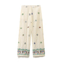 Floral Embroidery Wide-Leg Women's Trousers