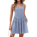 Ruffled Pocketed Women's Dress for Everyday Wear