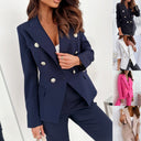 Chic Women's Double-Breasted Blazer with Stylish Lapels