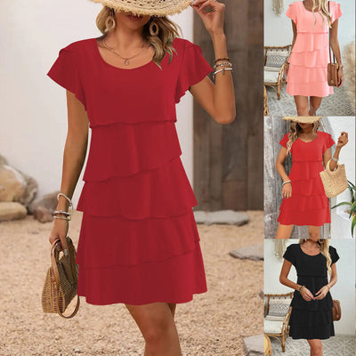 Chic Layered Ruffle Dress for Women