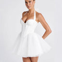 Stylish Women's Wedding Dress with Strap Design