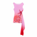Maritime Motif Women's Sleeveless Beach Dress with Asymmetrical Hem