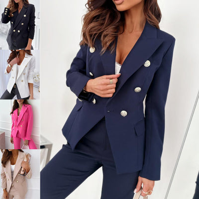 Chic Women's Blazer with Gold Accents