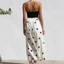 Chic Polka Dot Maxi Dress with Strapless Design