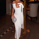 Chic Off-Shoulder Maxi Dress with Flattering Silhouette