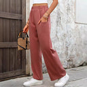 Chic Wide-Leg Fabric Trousers for Women