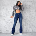 Chic High-Waist Flared Jeans for Women
