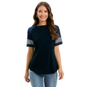 Striped Women's T-Shirt with Contrast Sleeves