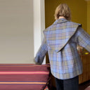 Plus Size Checkered Women's Blazer