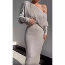 Women's Asymmetrical Glitter Evening Dress