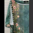 Floral Pattern Women's Dress with Shoulder Cutouts